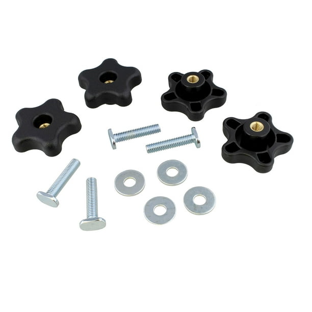 4 Knobs 1 W Black Polypropylene Plastic T-Handle Knob with 1/4-20 Brass Thread 4 Knobs 1 W Black Polypropylene Plastic T-Handle Knob with 1/4-20 Brass Thread